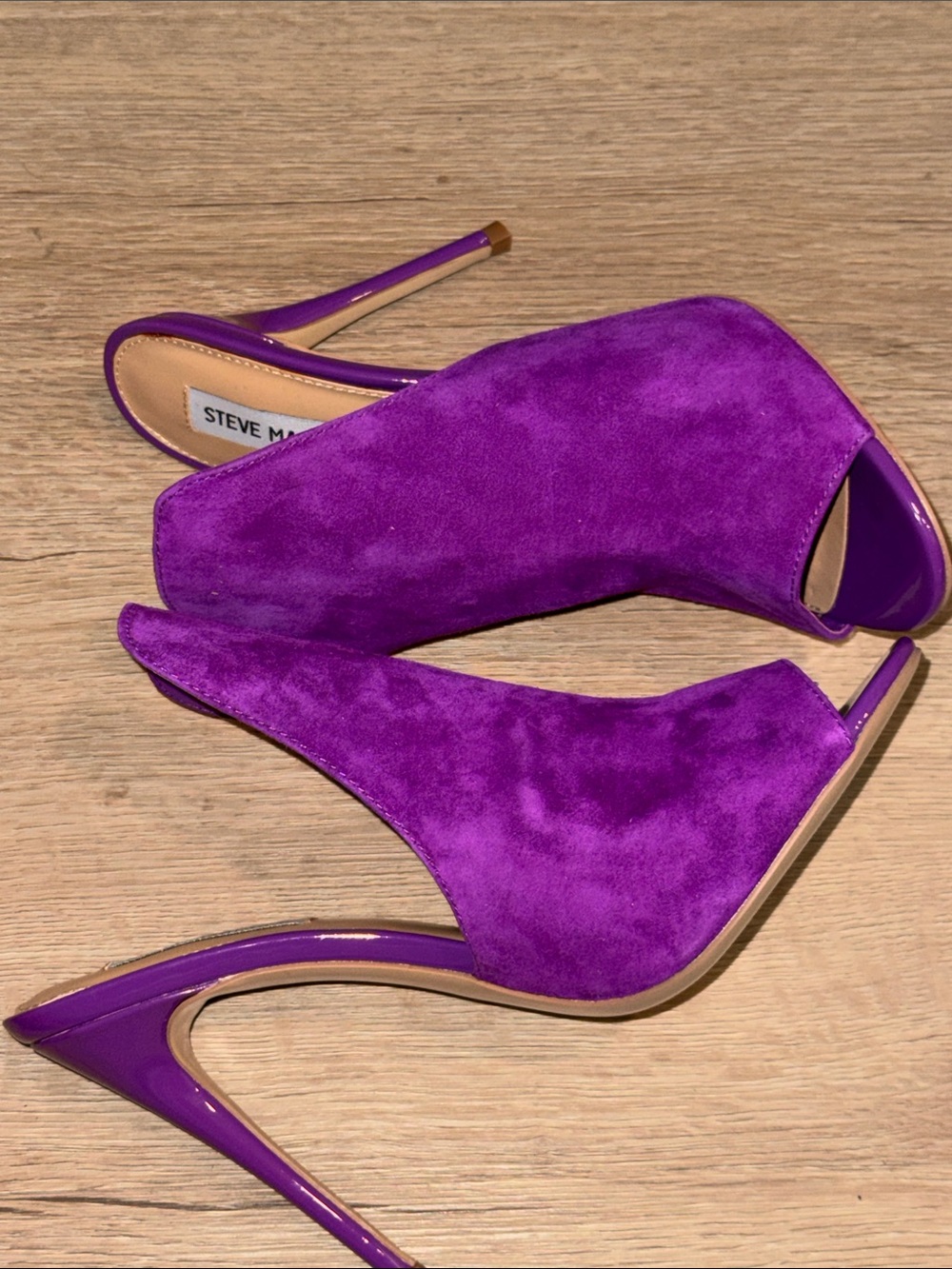 Steve Madden Vibrant Purple Suede Slide Mules - Picture 5 of 8
